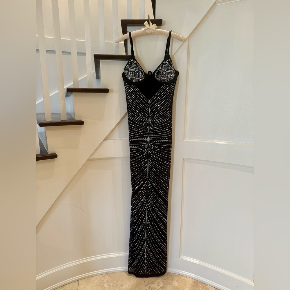 Sheer Beaded Maxi Dress Size Large